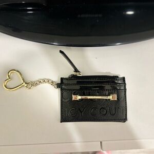 Juicy Couture Black Card Holder with Gold Heart Charm